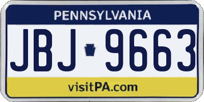 PA license plate JBJ9663