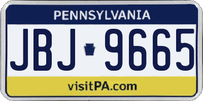 PA license plate JBJ9665