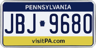 PA license plate JBJ9680