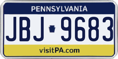 PA license plate JBJ9683