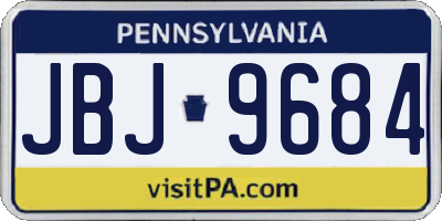 PA license plate JBJ9684