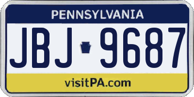 PA license plate JBJ9687