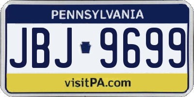 PA license plate JBJ9699