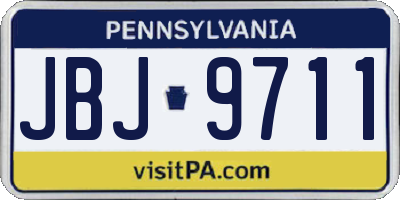 PA license plate JBJ9711