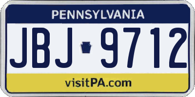 PA license plate JBJ9712