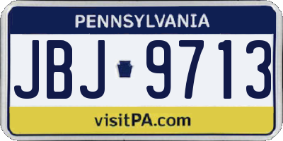 PA license plate JBJ9713