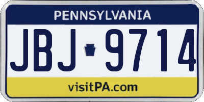 PA license plate JBJ9714