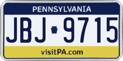 PA license plate JBJ9715