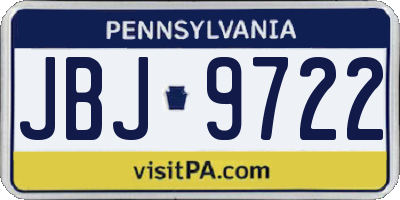 PA license plate JBJ9722