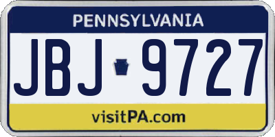PA license plate JBJ9727