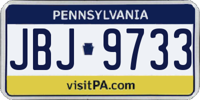 PA license plate JBJ9733