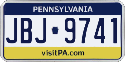 PA license plate JBJ9741