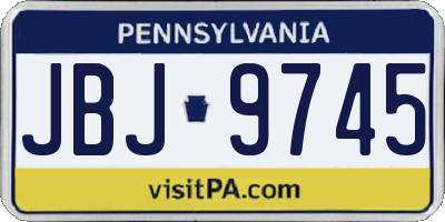 PA license plate JBJ9745