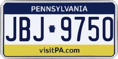 PA license plate JBJ9750