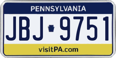 PA license plate JBJ9751