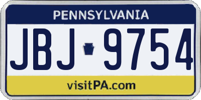 PA license plate JBJ9754