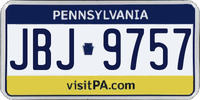 PA license plate JBJ9757