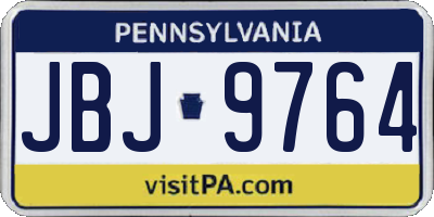 PA license plate JBJ9764