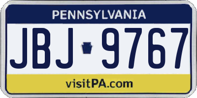 PA license plate JBJ9767