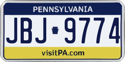 PA license plate JBJ9774