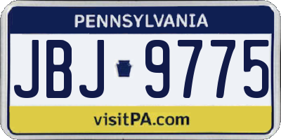 PA license plate JBJ9775