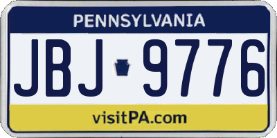 PA license plate JBJ9776