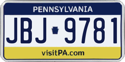 PA license plate JBJ9781