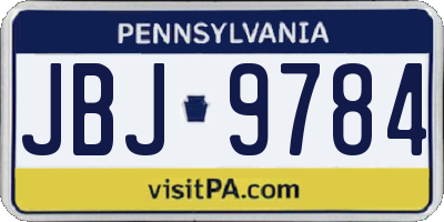 PA license plate JBJ9784