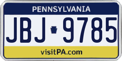 PA license plate JBJ9785