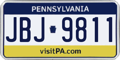PA license plate JBJ9811