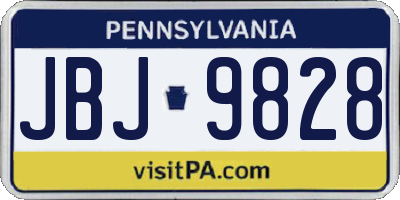 PA license plate JBJ9828