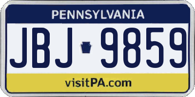 PA license plate JBJ9859