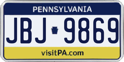 PA license plate JBJ9869