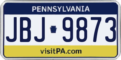PA license plate JBJ9873