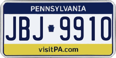 PA license plate JBJ9910