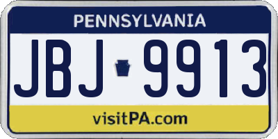 PA license plate JBJ9913