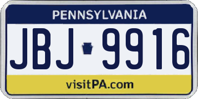 PA license plate JBJ9916