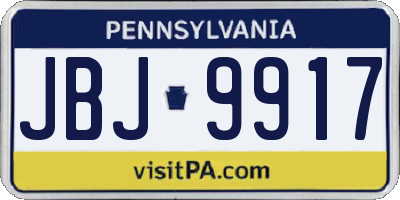 PA license plate JBJ9917