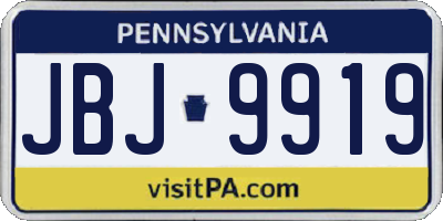 PA license plate JBJ9919
