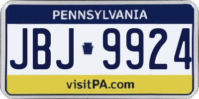 PA license plate JBJ9924