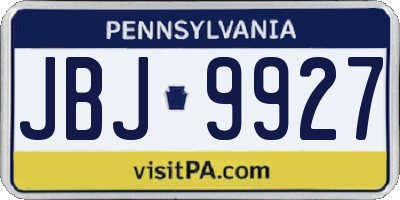 PA license plate JBJ9927