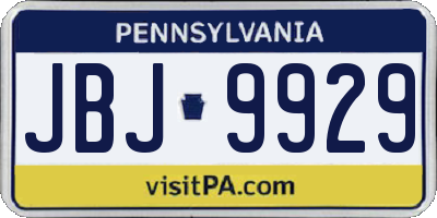 PA license plate JBJ9929