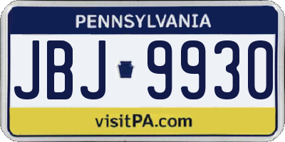 PA license plate JBJ9930