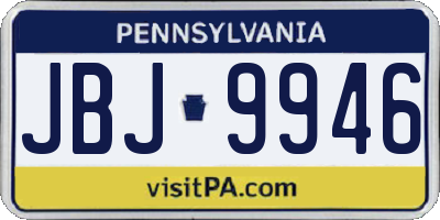 PA license plate JBJ9946