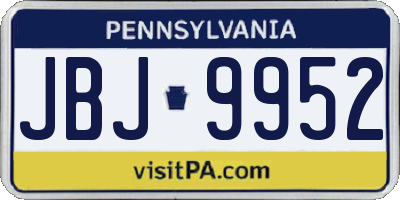 PA license plate JBJ9952