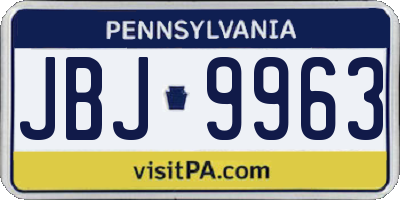 PA license plate JBJ9963