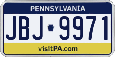 PA license plate JBJ9971