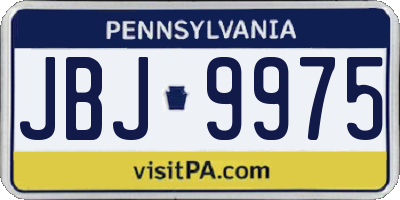 PA license plate JBJ9975