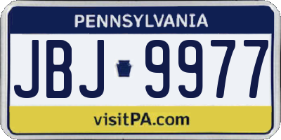 PA license plate JBJ9977