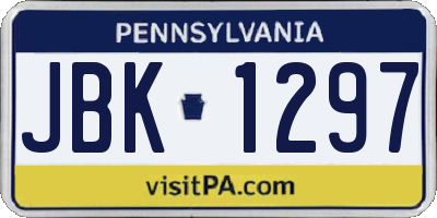 PA license plate JBK1297